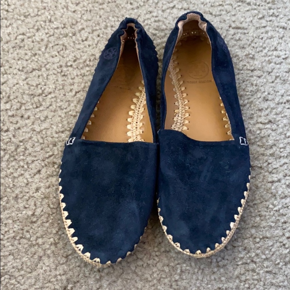 Tory Burch navy espadrilles size 7.